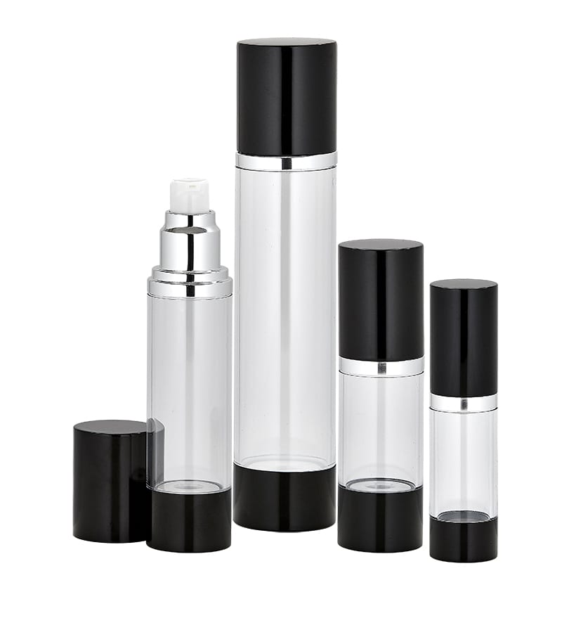 O_JS015_B | 15 ML In-Stock Clear & Black Airless Bottle