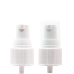 O_ZHBR060_PUMP_W | In-Stock White Ribbed Lotion Pump