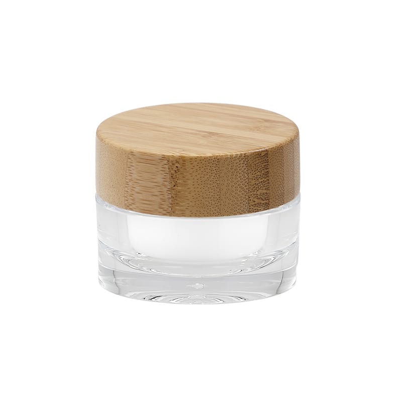O_J03015_BM | 15 ML In-Stock Clear Jar With Bamboo Cap